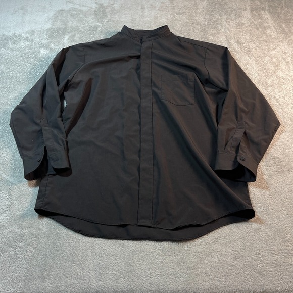 Friar Tuck Canada Long Sleeves Shirt Men's 16.5/33‎ Large Black Button Down Dad - Picture 1 of 12